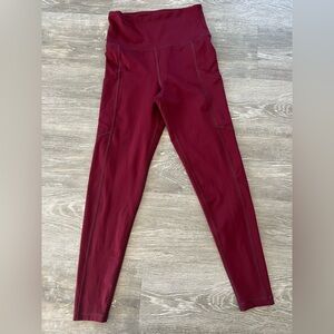 Burgundy High-Waisted AE Leggings
